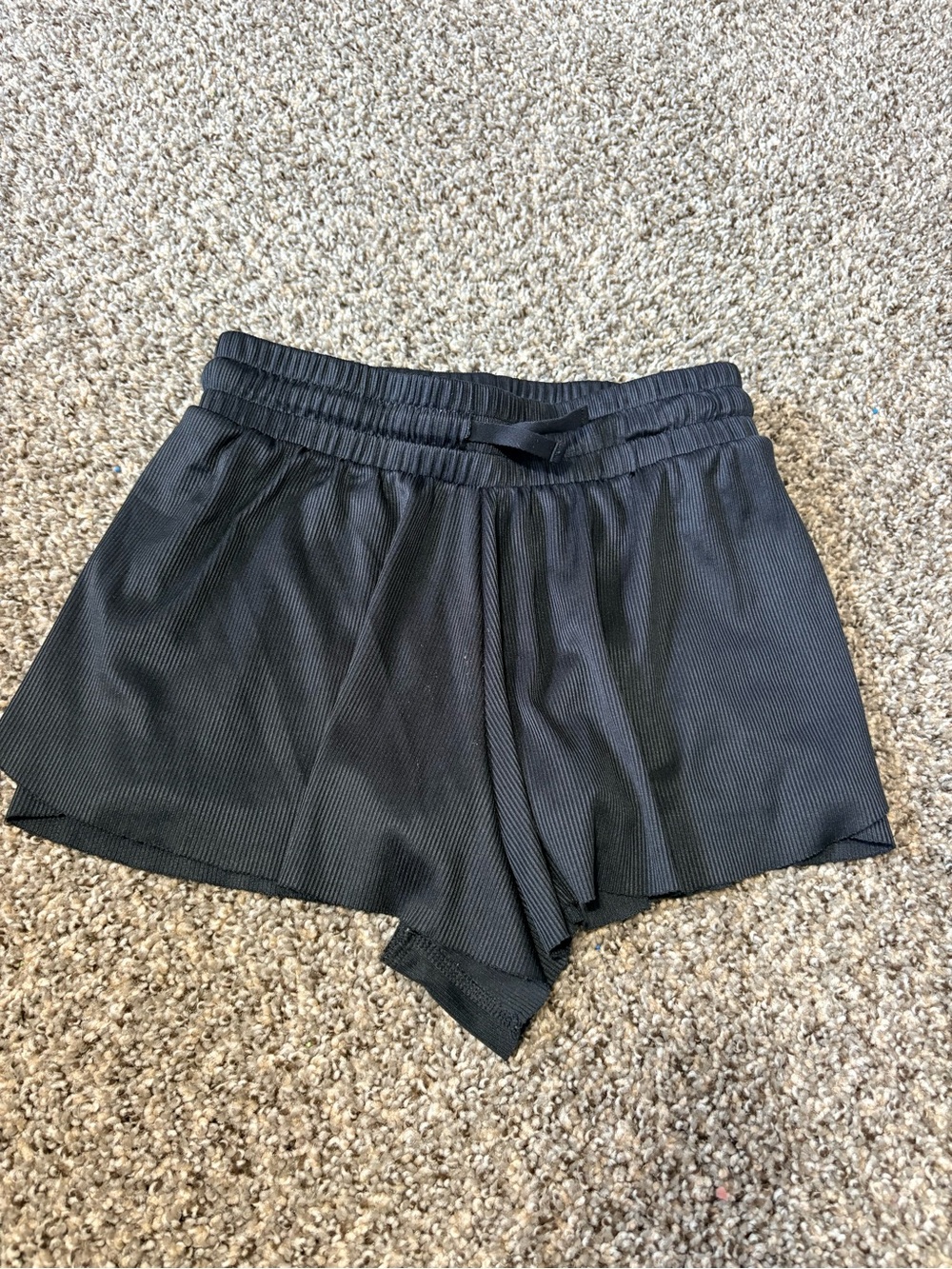 Yogalicious Black Girls' Ribbed Athletic Shorts